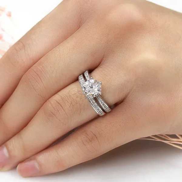 Huitan Cubic Zirconia Rings Set for Women - Image 5