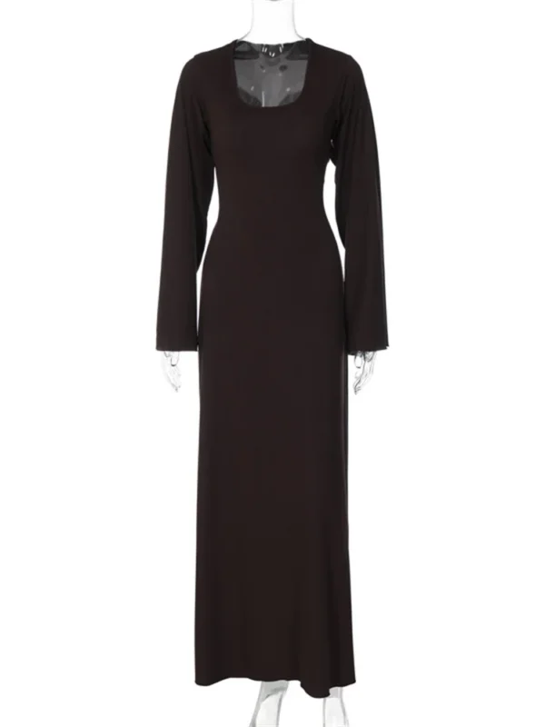Loose Fit Solid Color Dress - Image 2