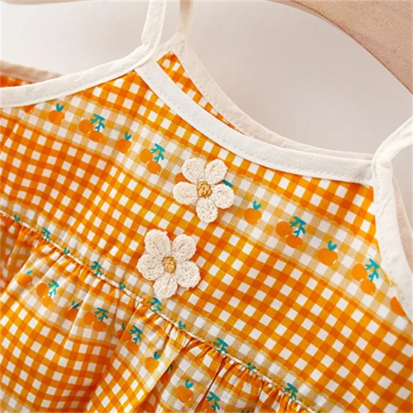Adorable Strawberry Baby Girl Clothing Kids' Wear Children Plaid Dresses - Image 3