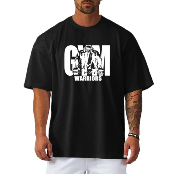 Oversized Loose Men's Casual Sport T-Shirt Gym Bodybuilding Fitness - Image 6