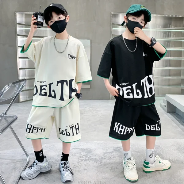 Boys Letter Print Sport Suit Kids Teenager