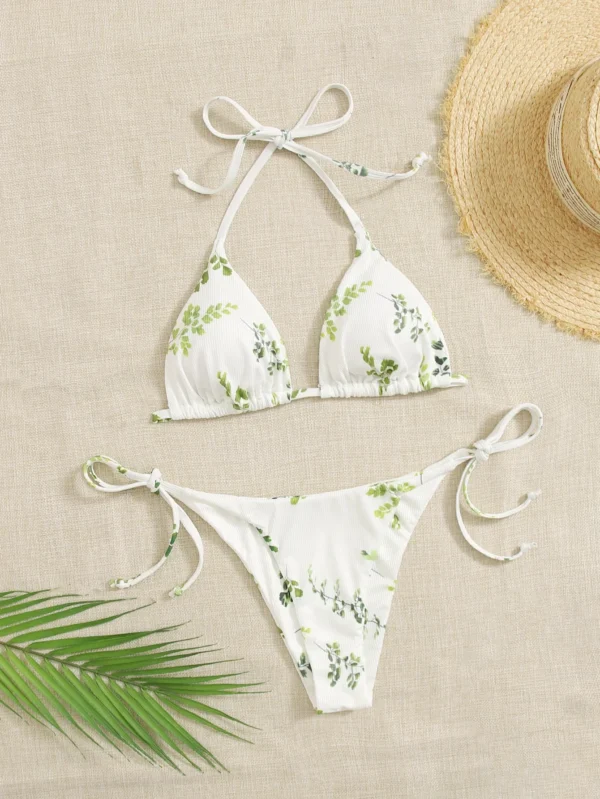 Neck Women's Two-Piece Bikini, Suspender Bra - Image 5