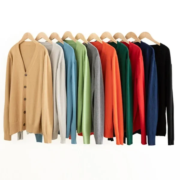 Autumn Men's Knitted Cardigan Thin V-neck - Image 6