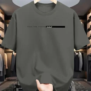 Summer men's casual capital letters print round neck