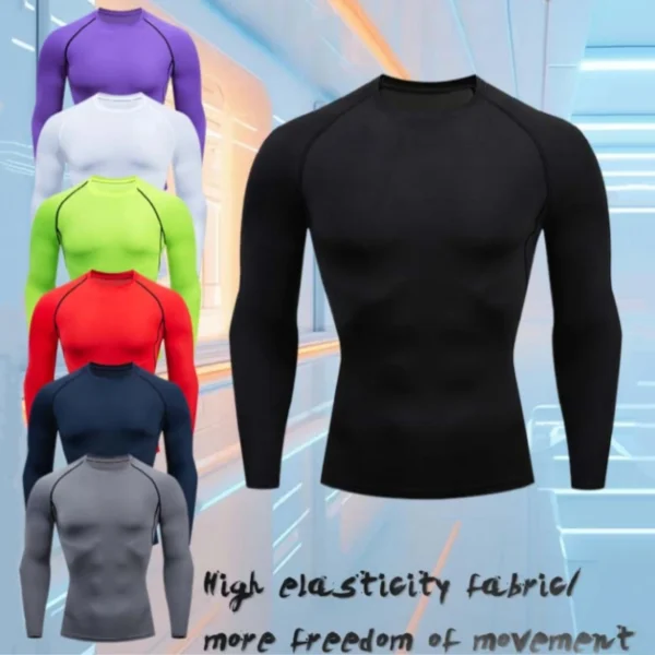 Mens Compression Shirt Workout Rash Guard