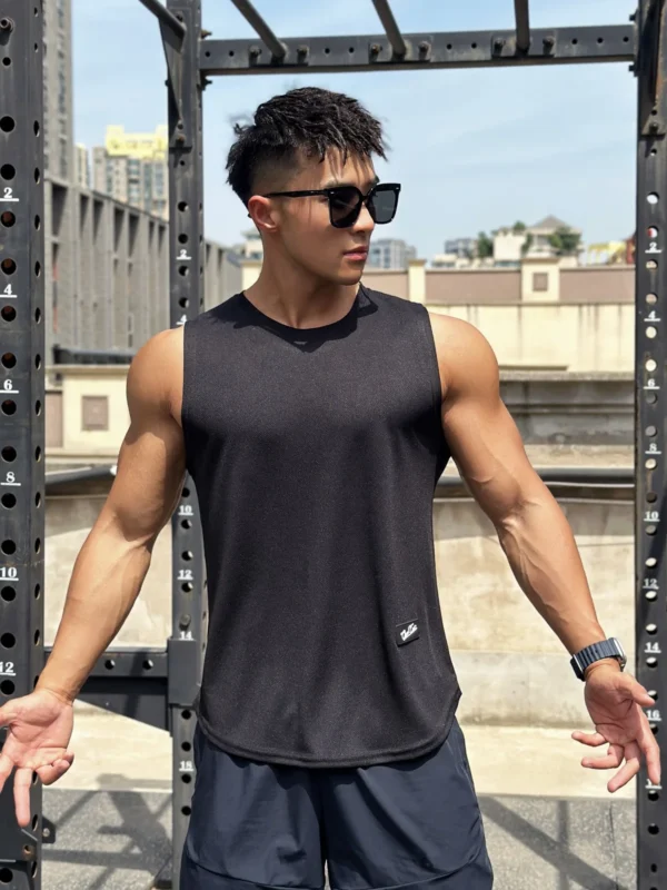 Men's Pullover Round Neck Mesh Bottom Sports Fitness - Image 3