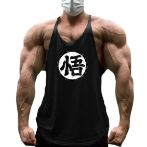 Gym Fitness Bodybuilding Suspenders T-Shirt Mens