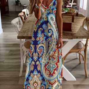 Floral V-Neck Spaghetti Strap Dress