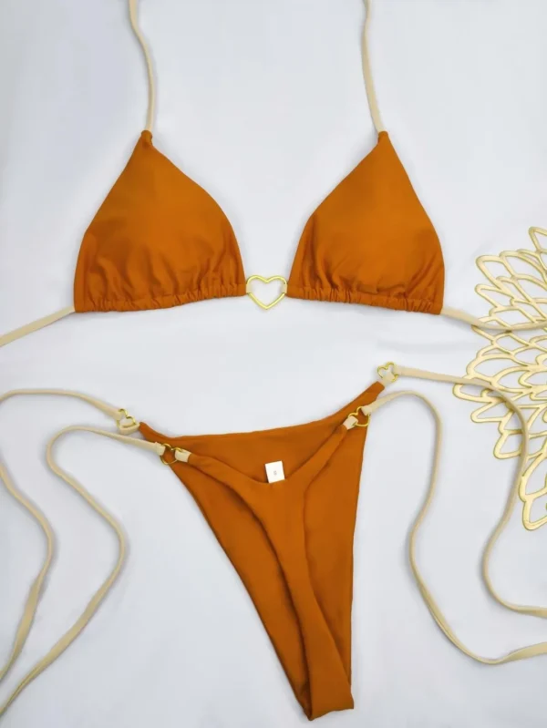 New Solid Color White Bikini Women suit Low Waist - Image 6