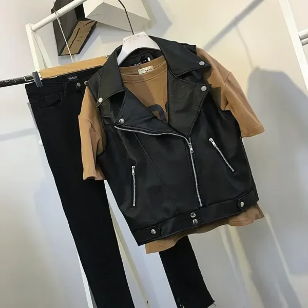 Spring Pu Leather Jacket Women's Student Korean Style - Image 2