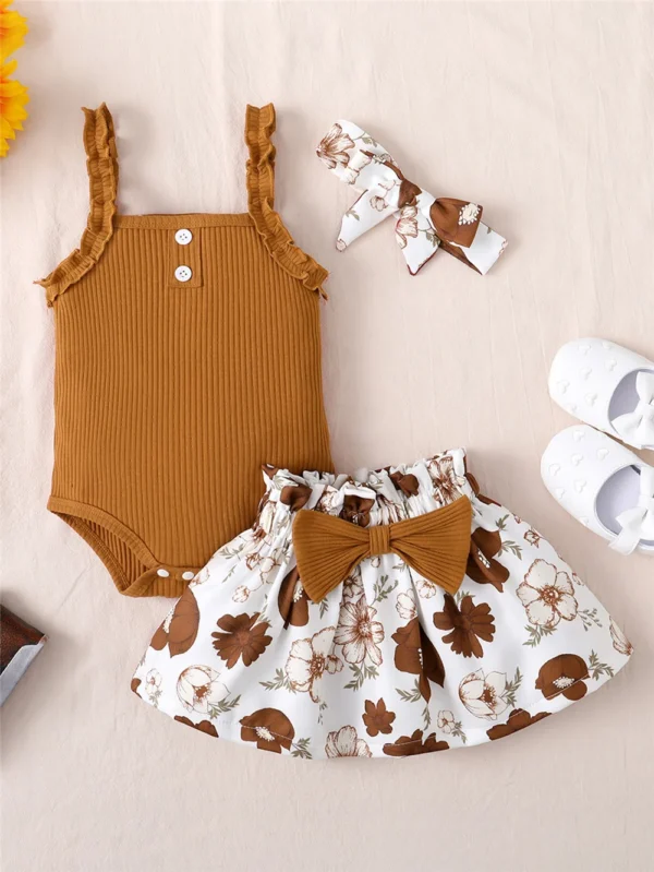 Sleeveless Summer Infant Girl Casual Outfit Suit