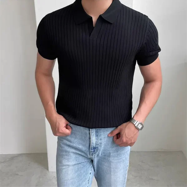 Slim Fit T-Shirt Fashionable Men's Golf Polo Shirt - Image 4