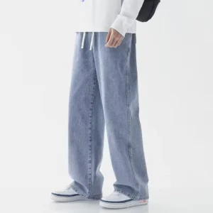 Korean Solid Colors Men's Casual Long Jeans