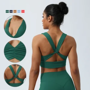 Women Yoga Bra Cross Back Fitness Crop Top Gym Workout Underwear