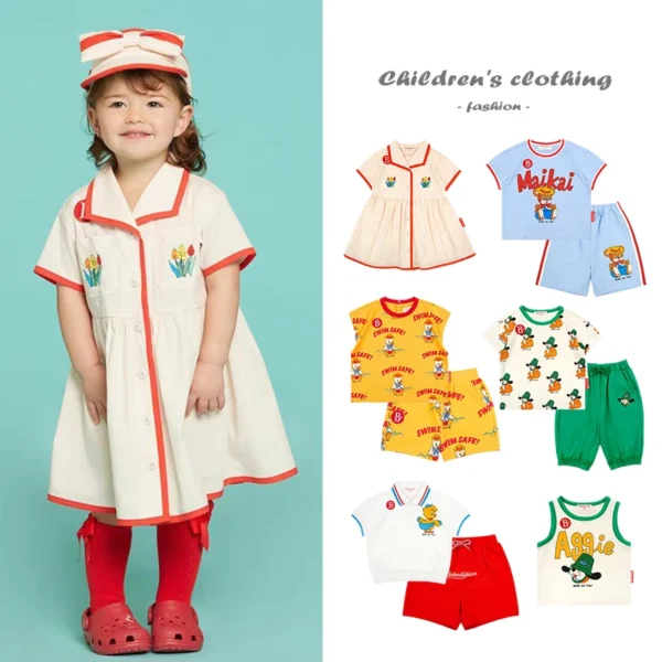 Korean Brand Children's Suit New Summer Student Girl Dress