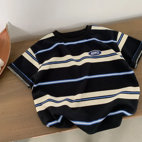Children's Striped T-shirts Boys Girls Kids - Image 4