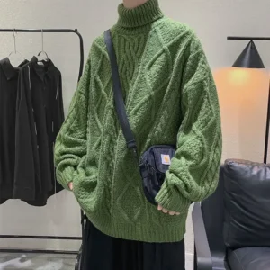 Winter Turtleneck Men Clothes Winter Sweater Men Coat