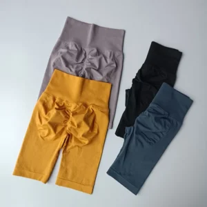 Women Yoga Shorts High Waist Sport Shorts Hip Push Up Soft Fitness