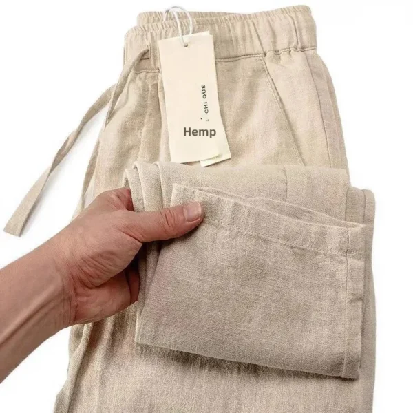 Casual Cotton Linen Men's Straight Leg