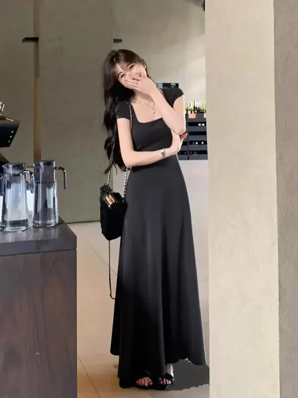 Elegant French Grey Maxi Dress - Image 2
