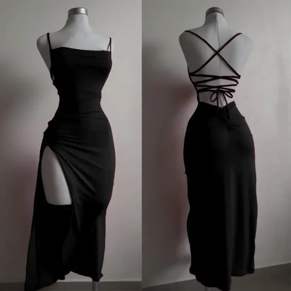Halter Strap Spice Girl Bag Hip Dress - Image 4