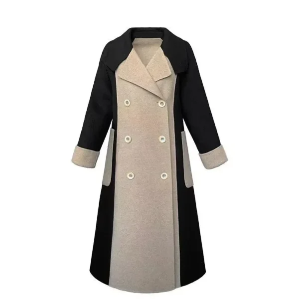 Women's Long Slimming Overcoat Woolen Jacket - Image 5