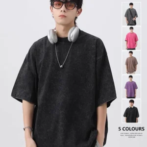 Japanese Korean Style Stir Fried Snowflake T-Shirts Men