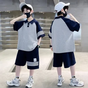 Boy Polo Set Cotton Baby Clothes Shirt Shorts
