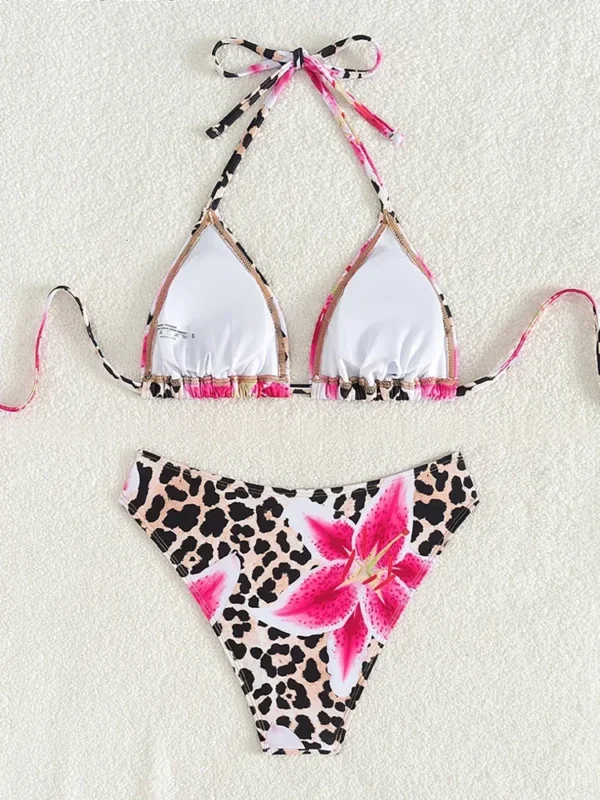 2025 New Summer Swimwear Bikini Set Sexy Print Backless Bikini - Image 5