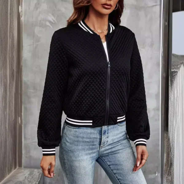 Women's Clothing New Fashion Zipper Baseball Jacket Jacket - Image 4