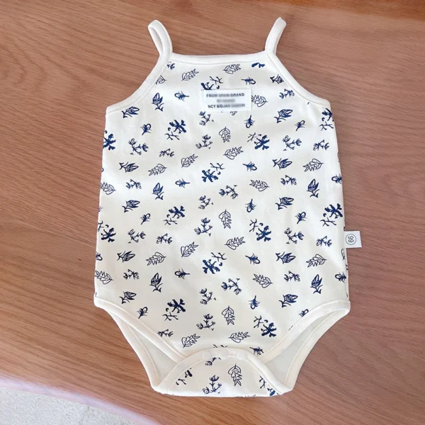 Baby Girls Sleeveless Sling Plaid Outfits - Image 4