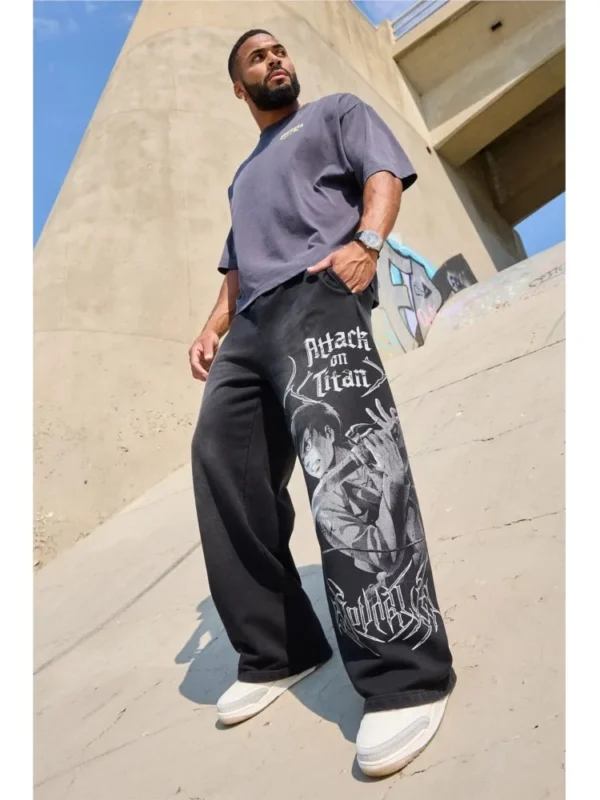 American trendy sweatpants collaboration anime joggers