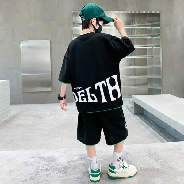 Boys Letter Print Sport Suit Kids Teenager - Image 2
