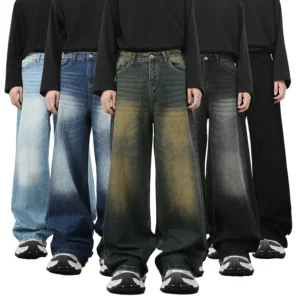 Vintage Distressed Men's Baggy Straight Jeans Fashion