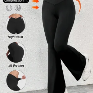 Women's Yoga Pants Summer High Waist Flared Trousers