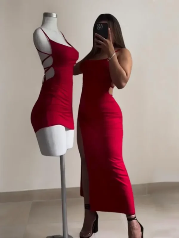 Halter Strap Spice Girl Bag Hip Dress - Image 6