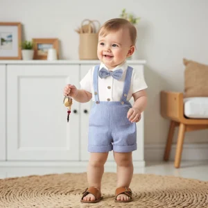 Pudcoco Baby Boy Gentleman Outfit Solid Color