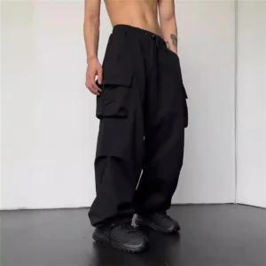 Black Men's Hip Hop Cargo Pants Casual Summer