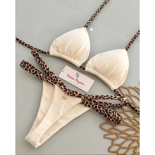 2025 Women's Bikini Swimsuit Women's Split Solid Color - Image 5