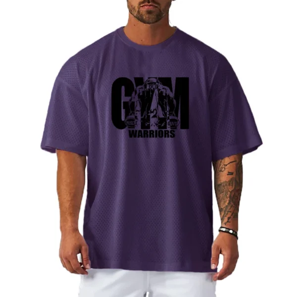Oversized Loose Men's Casual Sport T-Shirt Gym Bodybuilding Fitness - Image 5