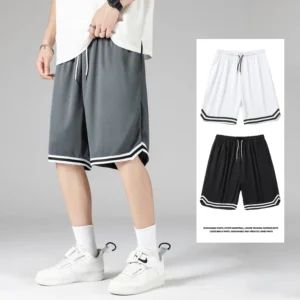 Summer New Shorts, Men's Casual Pants, Sports Basketball Pants, Capri Pants, Loose Outdoor Quick Drying, Ice Silk Fashion Brand,