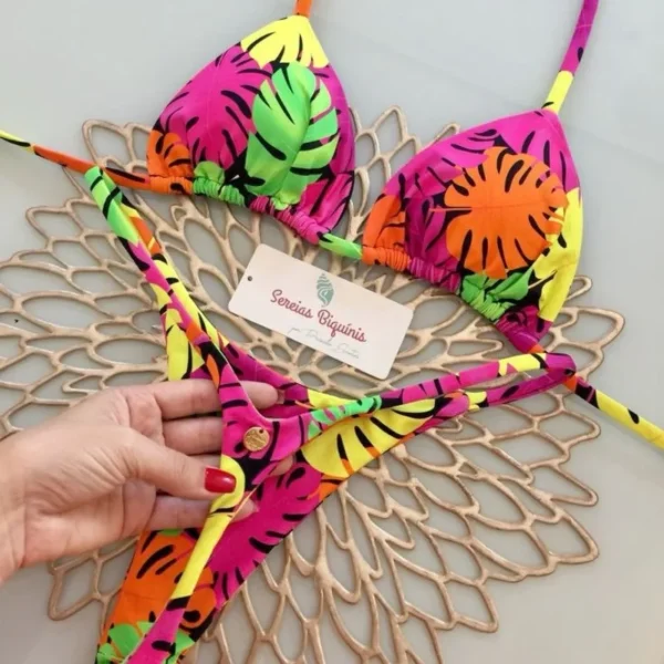 New Women's Bikini Split Print Swimwear Fashion G-string Beach Holiday - Image 2