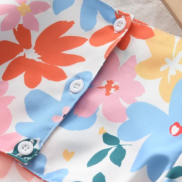 New Baby Girls Colorful Floral Short-sleeved Dresses - Image 4