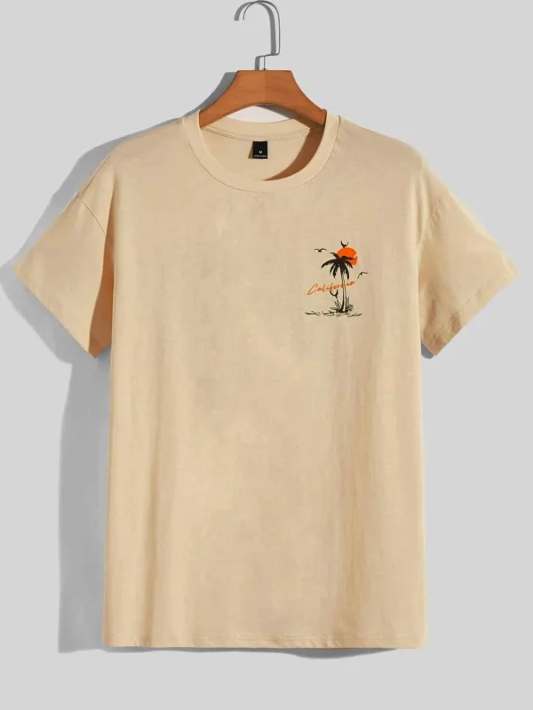 Mens T-Shirt Cotton Loose Tee Clothing Fashion - Image 2