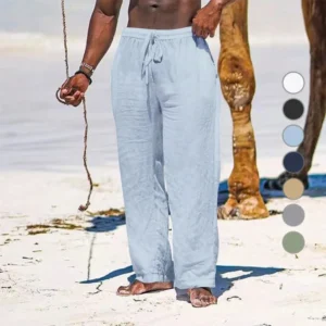 Men's Cotton Linen Pants Loose Cool Casual Long Pants