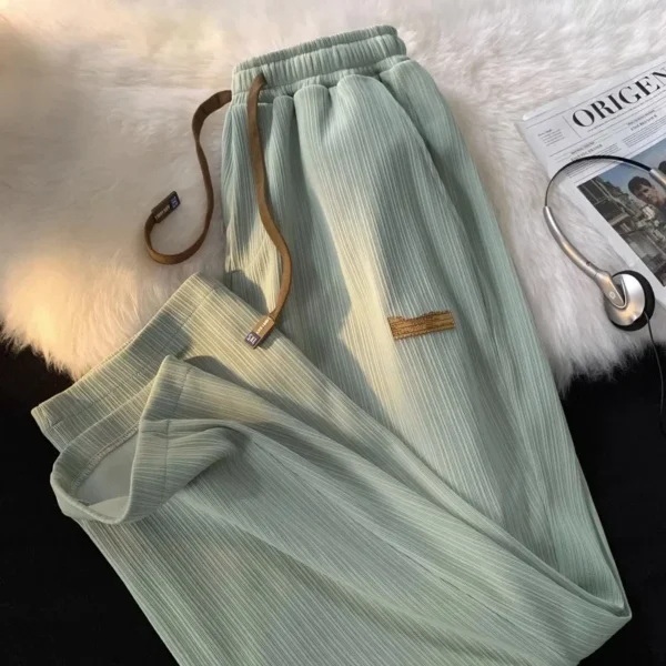 Couples Ice Silk Loose Wide Leg Pants Thin Design Casual Loose - Image 2