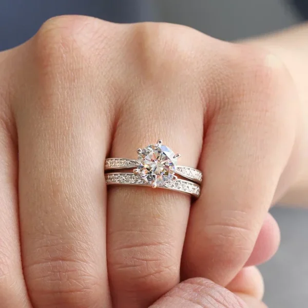 Huitan Cubic Zirconia Rings Set for Women - Image 4