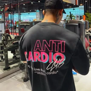 ANTI CARDIO Oversized sports t shirt short sleeves cotton