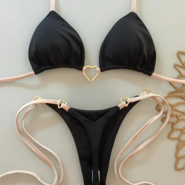White Bikini Women Suit Low Waist swimwear women - Image 3