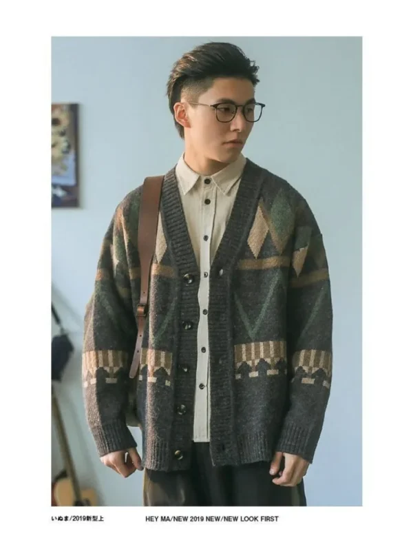 New Men's England Style Single Breasted Cardigan for Men - Image 5